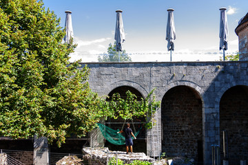 there are almost no people on a hot August day at Ljubljana Castle