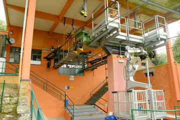 La stazione di arrivo della funivia Rapallo-Montallegro.