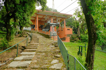 La stazione di arrivo della funivia Rapallo-Montallegro.