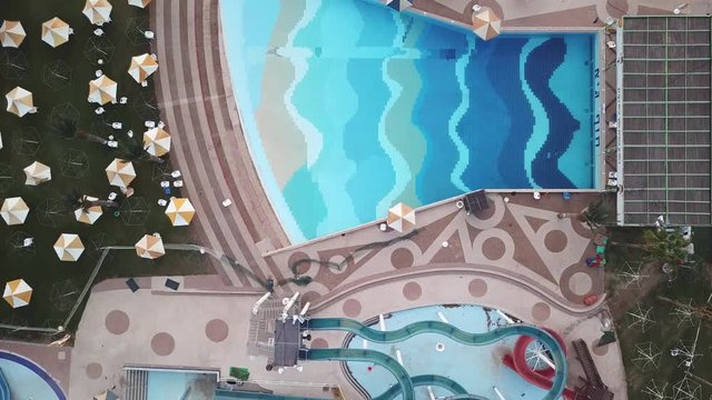 Abandoned water park due to coronavirus limitations.