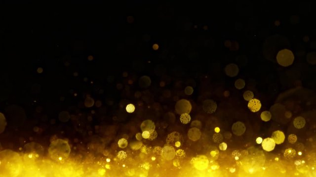 Super Slow Motion Shot of Golden Glitter Background at 1000fps.