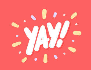 Yay. Vector lettering icon.