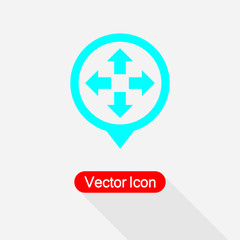 Obraz premium Navigate Icon, Move Cursor Icon In Map Pin