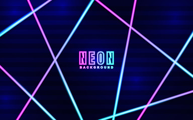 Abstract luminous colorful neon frame background  with color light effect. Vector light illustration on dark concept can use for music cover poster, flyer, frame banner promotion,