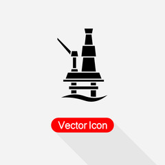 Oil Rig Icon Vector Illustration Eps10
