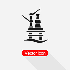 Oil Rig Icon Vector Illustration Eps10