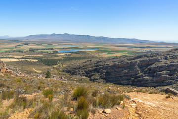 Fototapeta na wymiar View into the Valley from Matroosberg, east of Ceres, Western Cape, South Africa