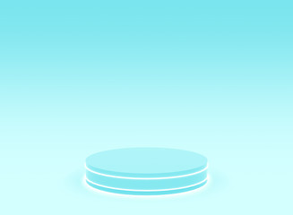 3d dusty pink blue neon light cylinder podium minimal studio gradient color background. Abstract 3d geometric shape object illustration render. Display for valentine day and technology product.