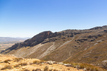 Fototapeta na wymiar Panorama along the 4x4 Trail of Matroosberg, east of Ceres, Western Cape, South Africa