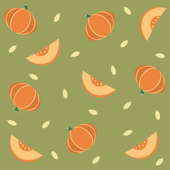 pumpkin pattern vector. pumpkin slices