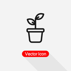 Potted Plant Icon Vector Illustration Eps10