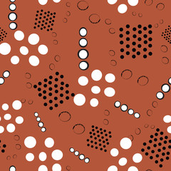circle marks Abstract grunge style circles seamless pattern, vector background surface design