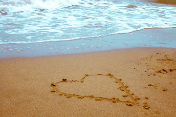 heart on the sand