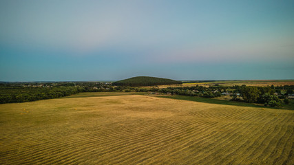 Obraz premium summer nature of the countryside in Russia.aerial photographs of fields