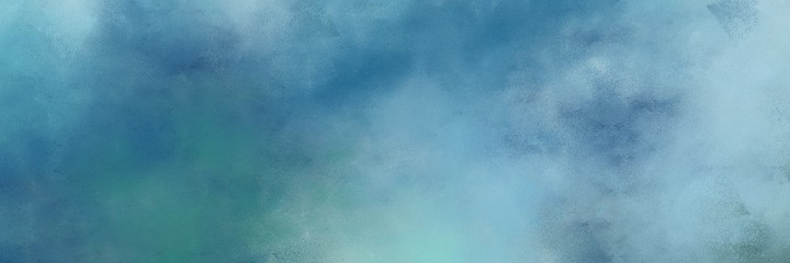 decorative cadet blue and pastel blue colored vintage abstract painted background with space for text or image. can be used as horizontal header or banner orientation