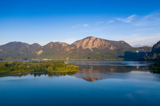 Germany, Bavaria, Upper Bavaria, Loisachtal, Jochberg mountain and Lake Kochel