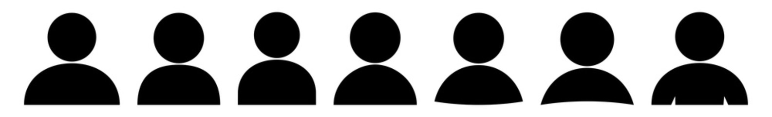 Fototapeta na wymiar User Icon Black | Avatar Illustration | Client Symbol | Member Profile Logo | Login Head Sign | Isolated | Variations