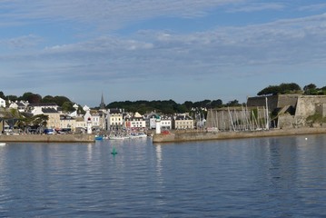 boats in the harbour in Belle ile le palais 