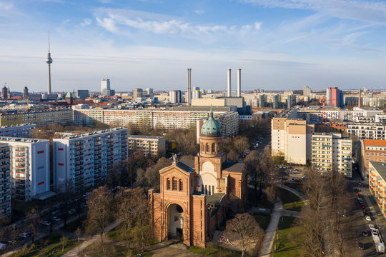 Germany, Berlin, Aerial view of Saint Michaels Church