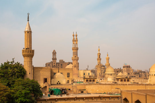 Egypt, Cairo Governorate, Cairo, Minarets of Al-Azhar Mosque