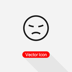 Angry Face Icon, Smile Icon Vector Illustration Eps10