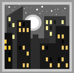 Vector illustration of a city at night