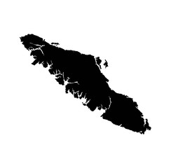 Outline, isolated map of Vancouver island - 372569736