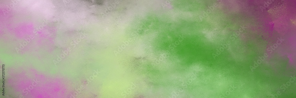 Poster decorative abstract painting background texture with dark sea green, antique fuchsia and olive drab colors and space for text or image. can be used as horizontal background texture