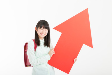 矢印を持つ女の子