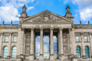 Fototapeta na wymiar The Reichstag building - the Headquarter of the German Parliament (Deutscher Bundestag) in Berlin, Germany.