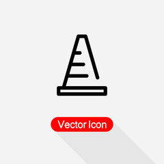 Traffic Cones Icon, Reflective Safety Cone Icon, Marker Cone Icon Vector Illustration Eps10