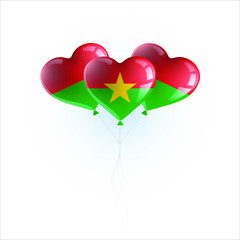Obraz na płótnie Canvas Heart shaped balloons with colors and flag of BURKINA FASO vector illustration design. Isolated object.