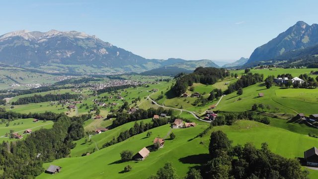 Beautiful Swiss Alps with its small villages - travel photography