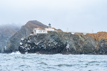 Fototapeta na wymiar Point Bonita Lighthouse at the entrance to San Francisco Bay, CA