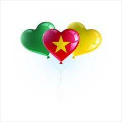 Obraz na płótnie Canvas Heart shaped balloons with colors and flag of CAMEROON vector illustration design. Isolated object.