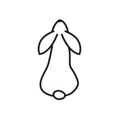 Cute rabbit line style icon vector design