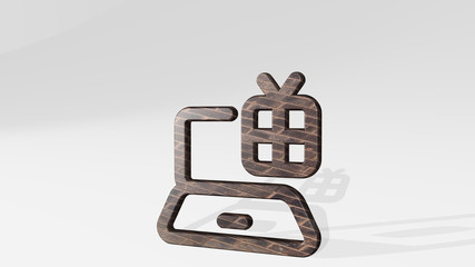 E COMMERCE GIFT 3D icon standing on the floor, 3D illustration for background and letter