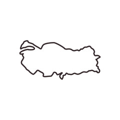 Turkish map line style icon vector design