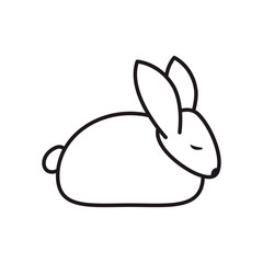 Cute rabbit line style icon vector design
