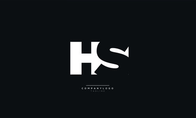 Obraz premium HS Letter Business Logo Design Alphabet Icon Vector Symbol