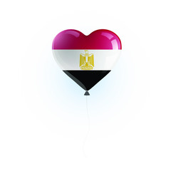 Heart shaped balloon with colors and flag of EGYPT vector illustration design. Isolated object.