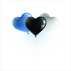 Fototapeta na wymiar Heart shaped balloons with colors and flag of ESTONIA vector illustration design. Isolated object.
