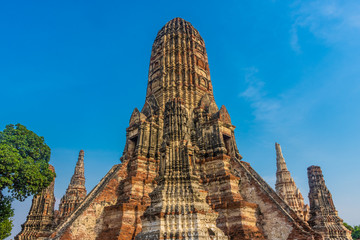 Beautiful view of the Wat Chaiwattanaram Temple of Ayutthaya, Thailand