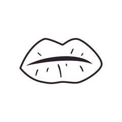 female mouth line style icon vector design