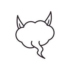 Communication bubble with horns line style icon vector design
