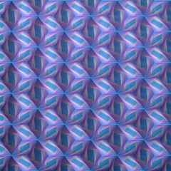 Fototapeta premium Shiny blue cubes isometric projection with a colorful spiral wire frame pattern