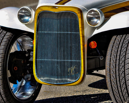 Yellow vintage car grill