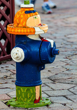 Painted whimsy fire hydrant