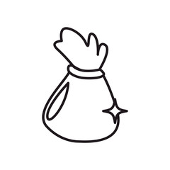 chinese money bag line style icon vector design