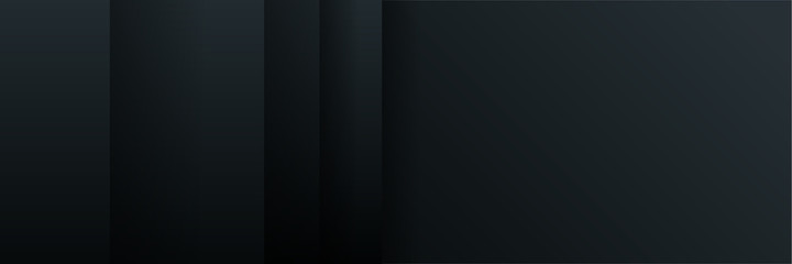 Dark black neutral grey background for wide banner with light layered stripe